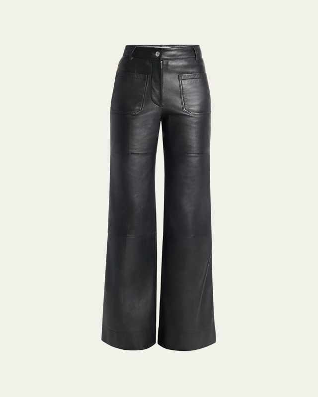 Alina Flared Leather Trousers